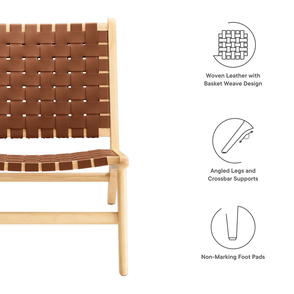 Saoirse Faux Leather Wood Accent Lounge Chair By Modway - EEI-6542 | Lounge Chairs | Modishstore - 6