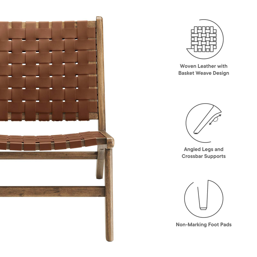 Saoirse Faux Leather Wood Accent Lounge Chair By Modway - EEI-6542 | Lounge Chairs | Modishstore - 22