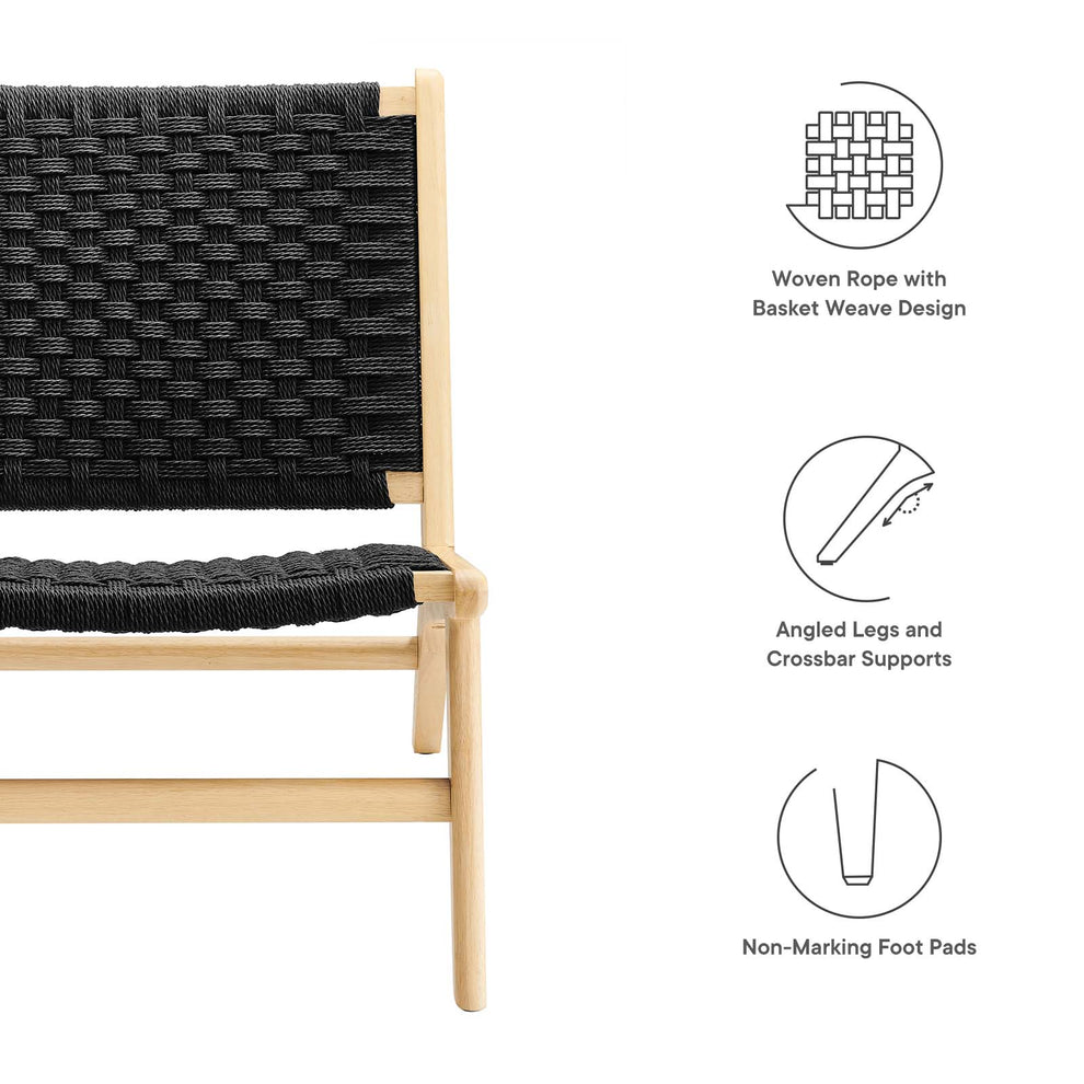 Saoirse Woven Rope Wood Accent Lounge Chair By Modway - EEI-6543 | Dining Chairs | Modishstore - 6