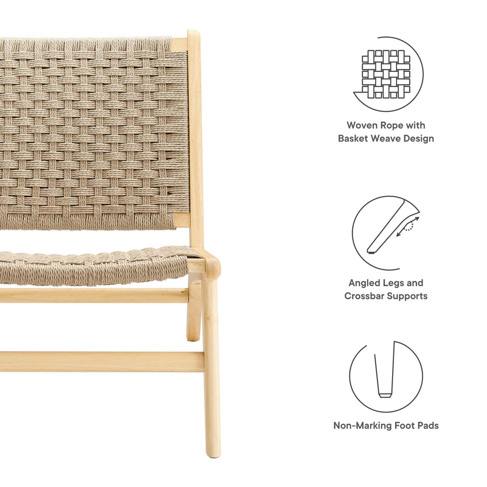 Saoirse Woven Rope Wood Accent Lounge Chair By Modway - EEI-6543 | Dining Chairs | Modishstore - 14