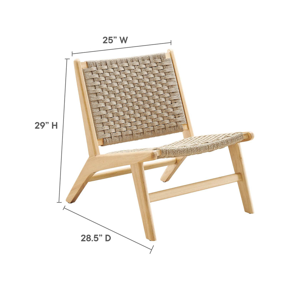 Saoirse Woven Rope Wood Accent Lounge Chair By Modway - EEI-6543 | Dining Chairs | Modishstore - 15