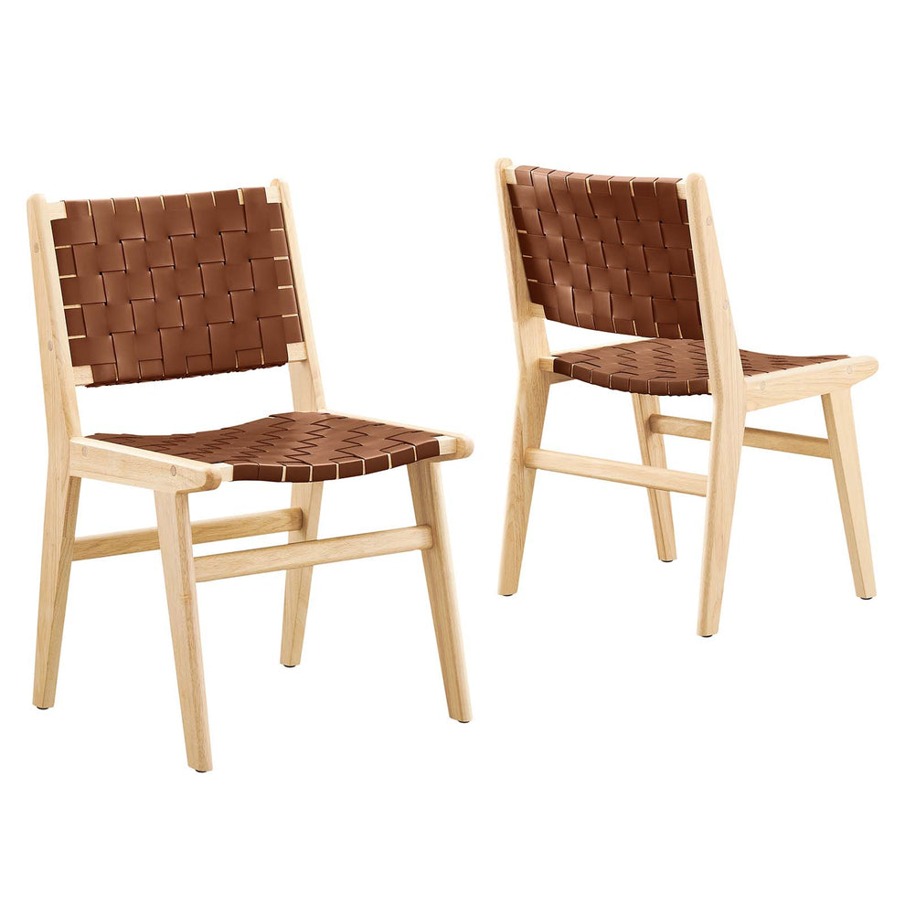 Saoirse Faux Leather Wood Dining Side Chair - Set of 2 By Modway - EEI-6544 | Dining Chairs | Modishstore - 3