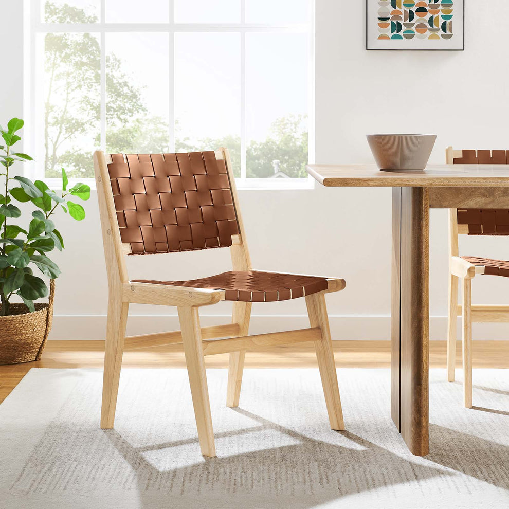 Saoirse Faux Leather Wood Dining Side Chair - Set of 2 By Modway - EEI-6544 | Dining Chairs | Modishstore - 1