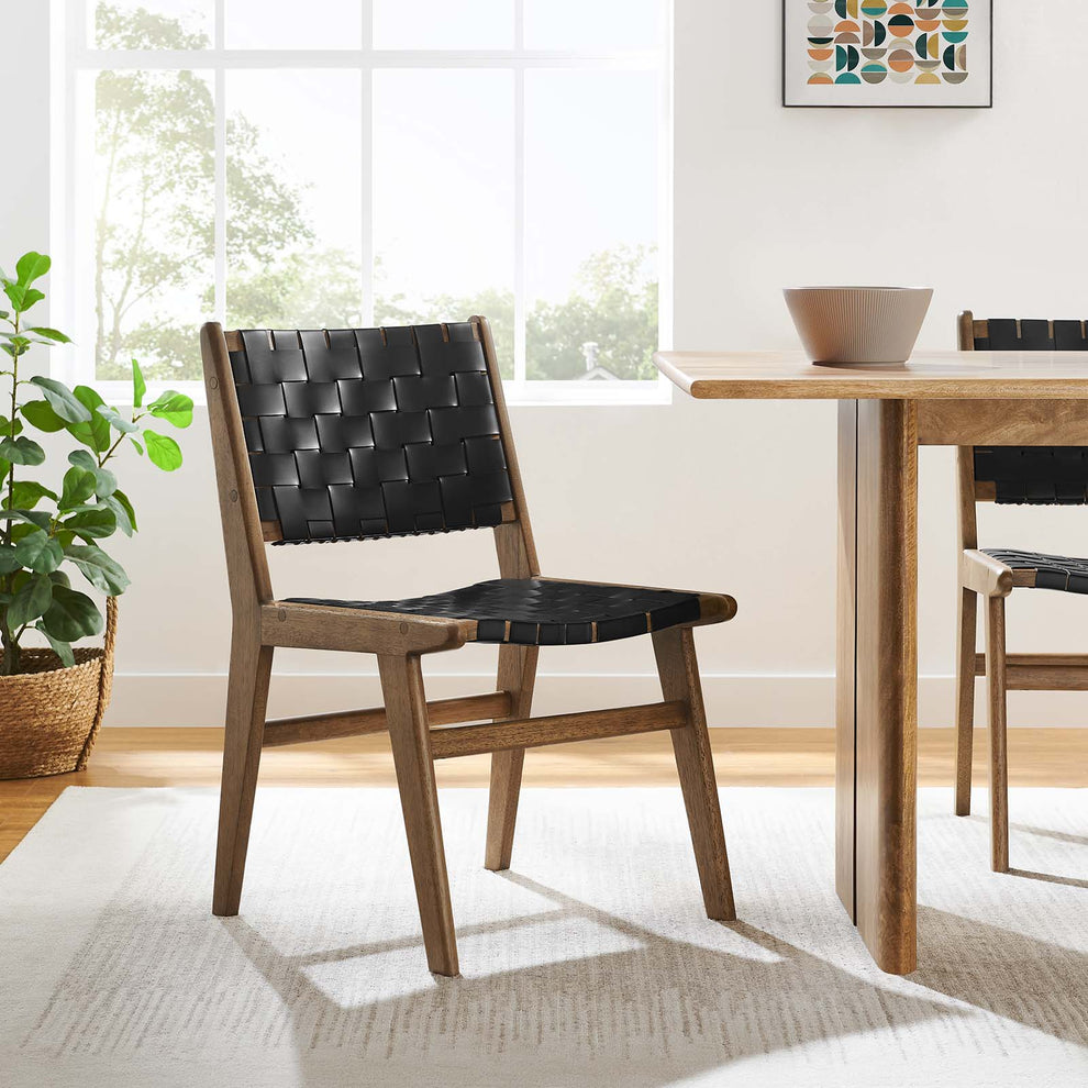 Saoirse Faux Leather Wood Dining Side Chair - Set of 2 By Modway - EEI-6544 | Dining Chairs | Modishstore - 12