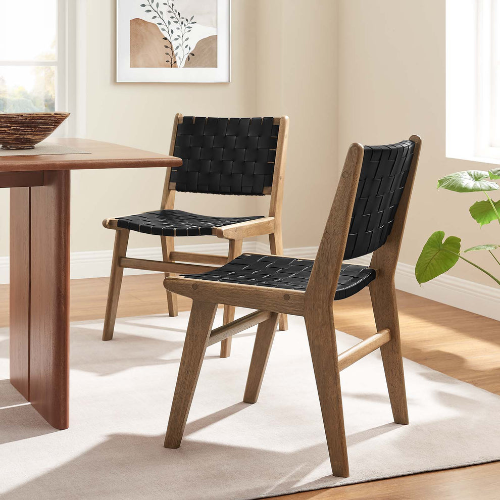 Saoirse Faux Leather Wood Dining Side Chair - Set of 2 By Modway - EEI-6544 | Dining Chairs | Modishstore - 13