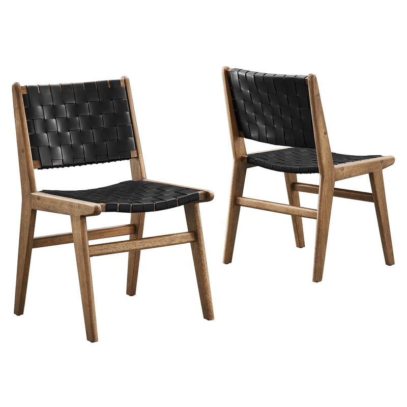 Saoirse Faux Leather Wood Dining Side Chair - Set of 2 By Modway - EEI-6544 | Dining Chairs | Modway - 11