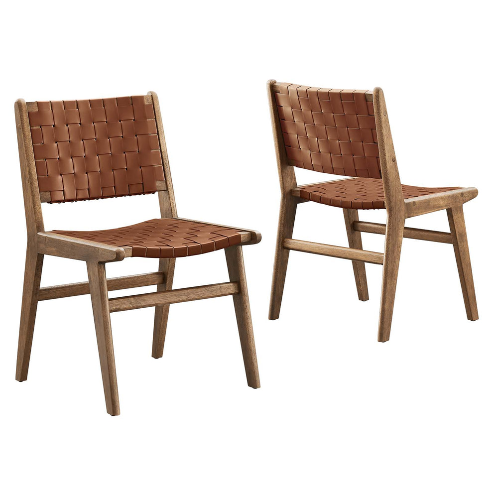 Saoirse Faux Leather Wood Dining Side Chair - Set of 2 By Modway - EEI-6544 | Dining Chairs | Modishstore - 21