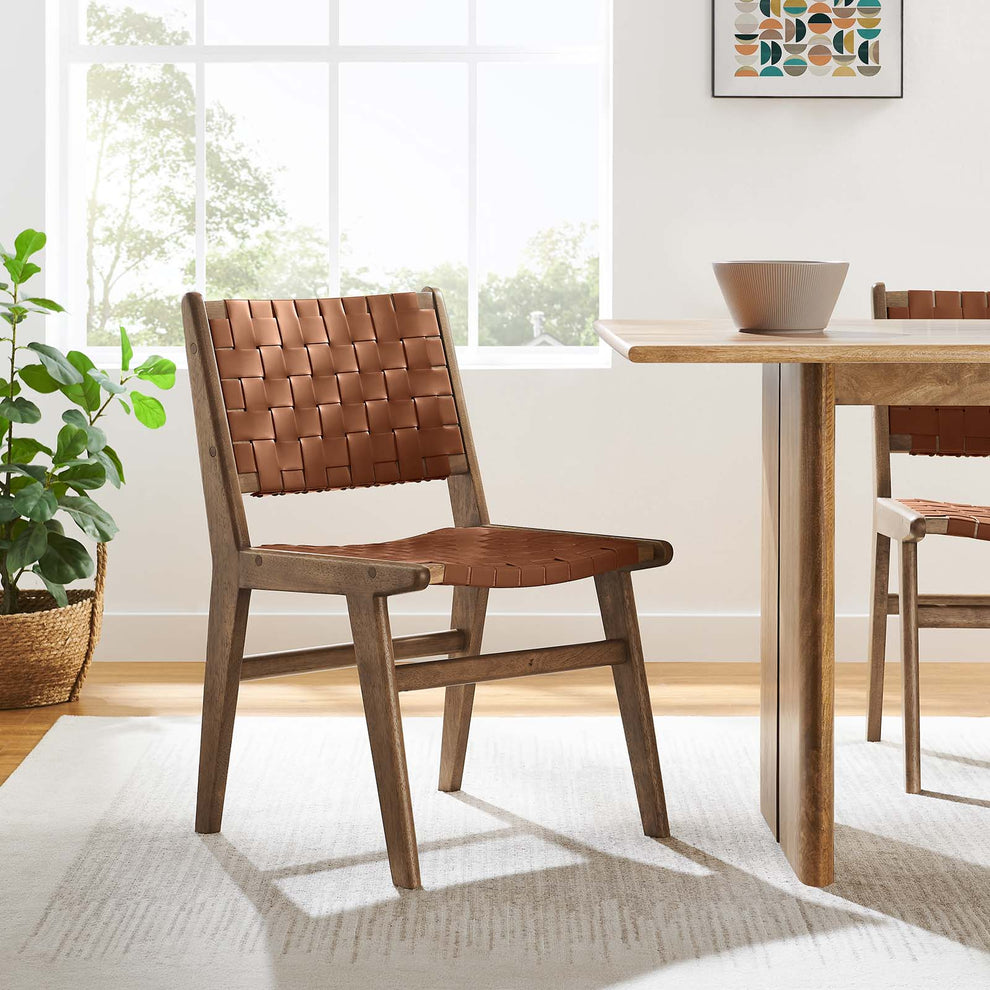 Saoirse Faux Leather Wood Dining Side Chair - Set of 2 By Modway - EEI-6544 | Dining Chairs | Modishstore - 22