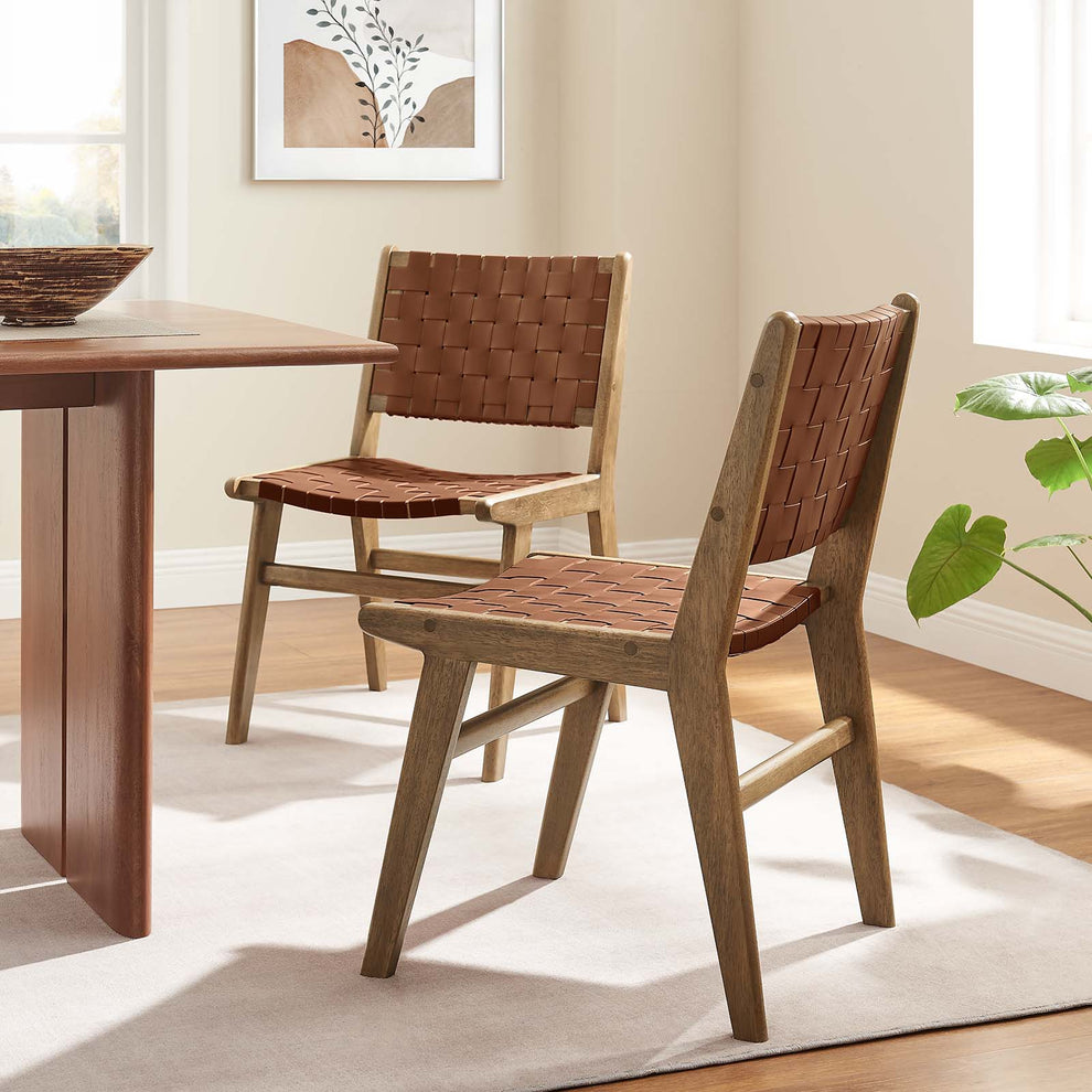 Saoirse Faux Leather Wood Dining Side Chair - Set of 2 By Modway - EEI-6544 | Dining Chairs | Modishstore - 23