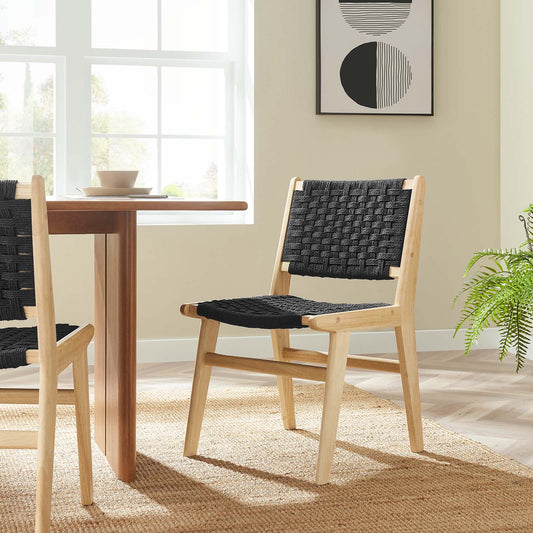 Saoirse Woven Rope Wood Dining Side Chair By Modway - EEI-6545 | Dining Chairs | Modway