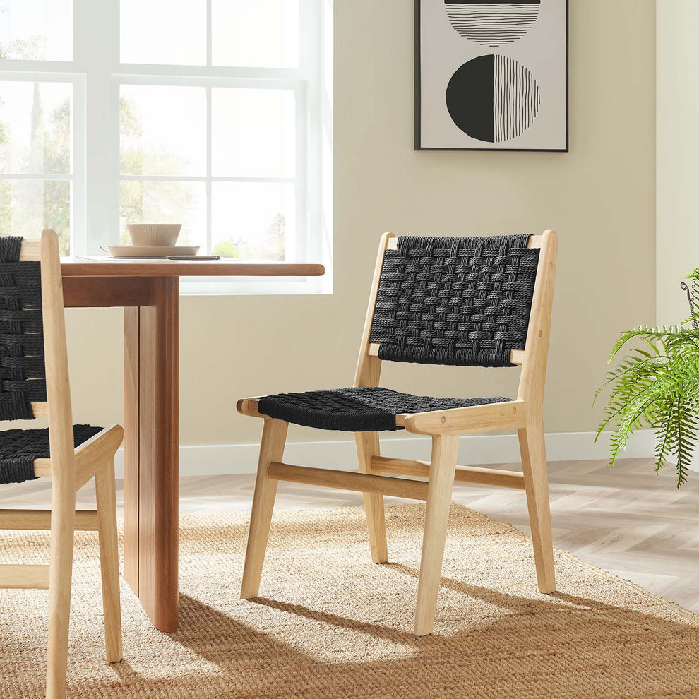 Saoirse Woven Rope Wood Dining Side Chair By Modway - EEI-6545 | Dining Chairs | Modishstore - 1