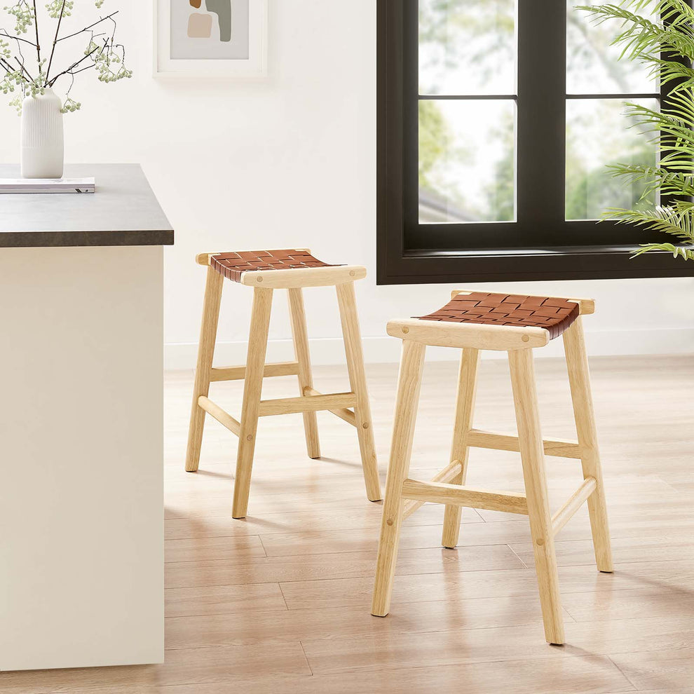 Saoirse Faux Leather Wood Counter Stool - Set of 2 By Modway - EEI-6547 | Counter Stools | Modishstore - 7