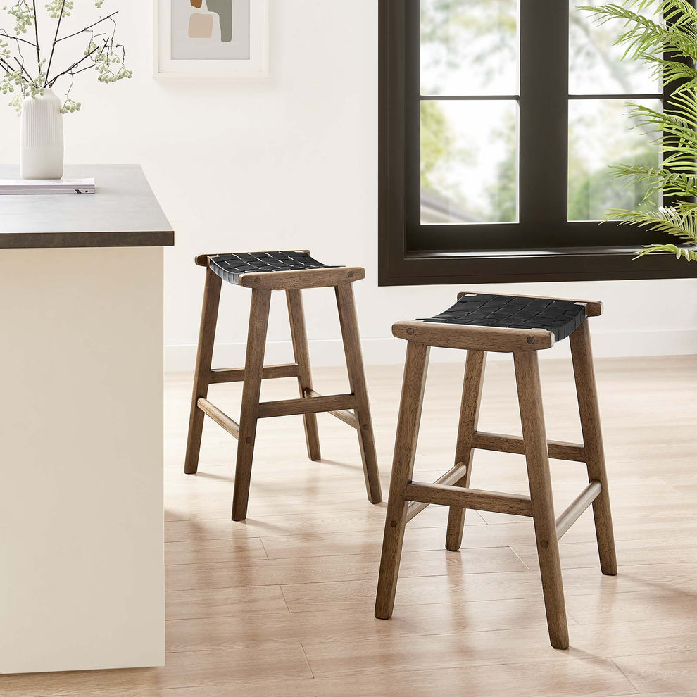 Saoirse Faux Leather Wood Counter Stool - Set of 2 By Modway - EEI-6547 | Counter Stools | Modishstore - 16