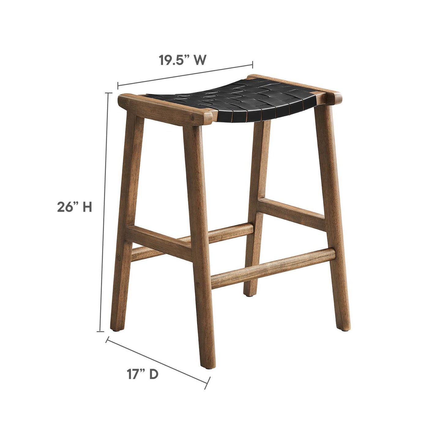 Saoirse Faux Leather Wood Counter Stool - Set of 2 By Modway - EEI-6547 | Counter Stools | Modishstore - 18