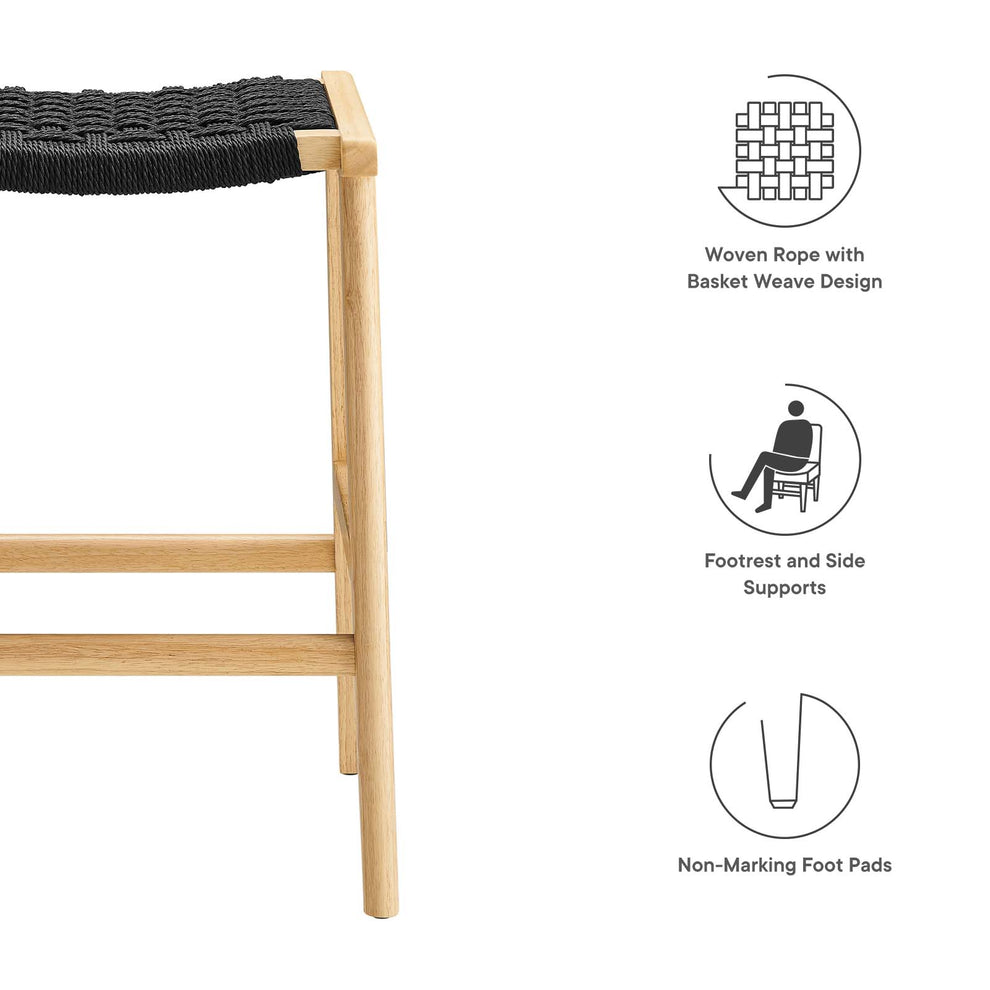 Saoirse Woven Rope Wood Counter Stool - Set of 2 By Modway - EEI-6548 | Counter Stools | Modishstore - 8