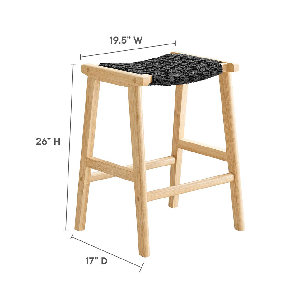 Saoirse Woven Rope Wood Counter Stool - Set of 2 By Modway - EEI-6548 | Counter Stools | Modishstore - 9