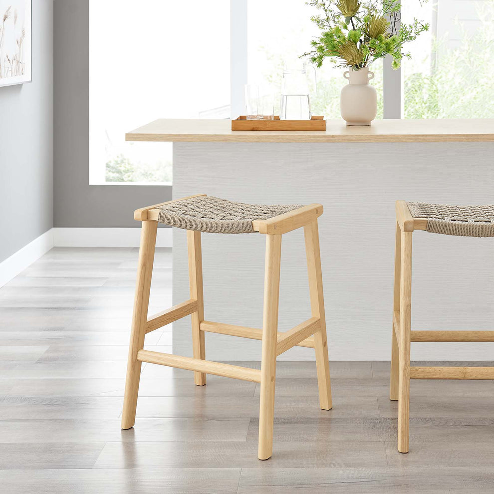 Saoirse Woven Rope Wood Counter Stool - Set of 2 By Modway - EEI-6548 | Counter Stools | Modishstore - 11