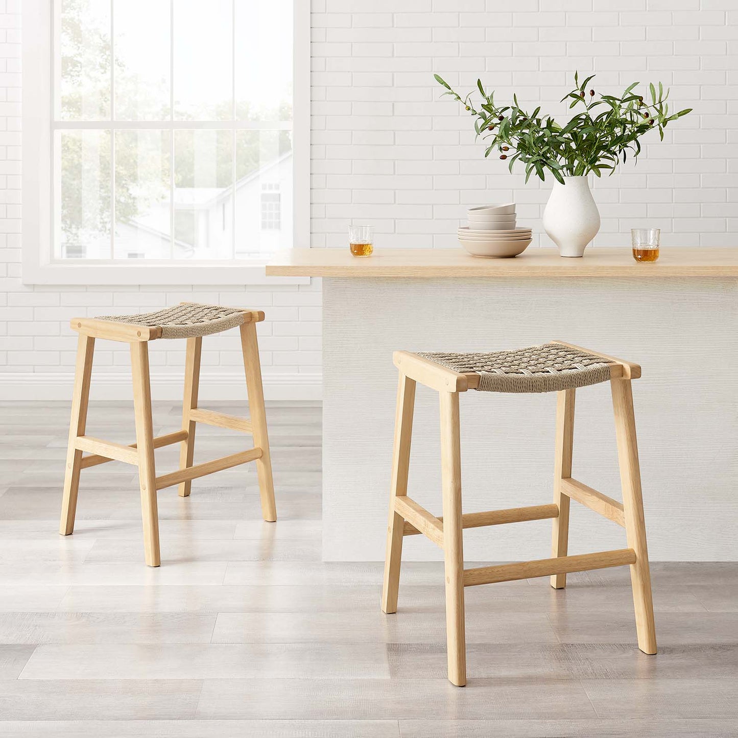Saoirse Woven Rope Wood Counter Stool - Set of 2 By Modway - EEI-6548 | Counter Stools | Modway - 16