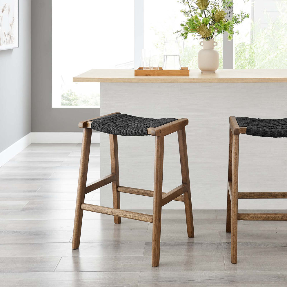 Saoirse Woven Rope Wood Counter Stool - Set of 2 By Modway - EEI-6548 | Counter Stools | Modishstore - 20