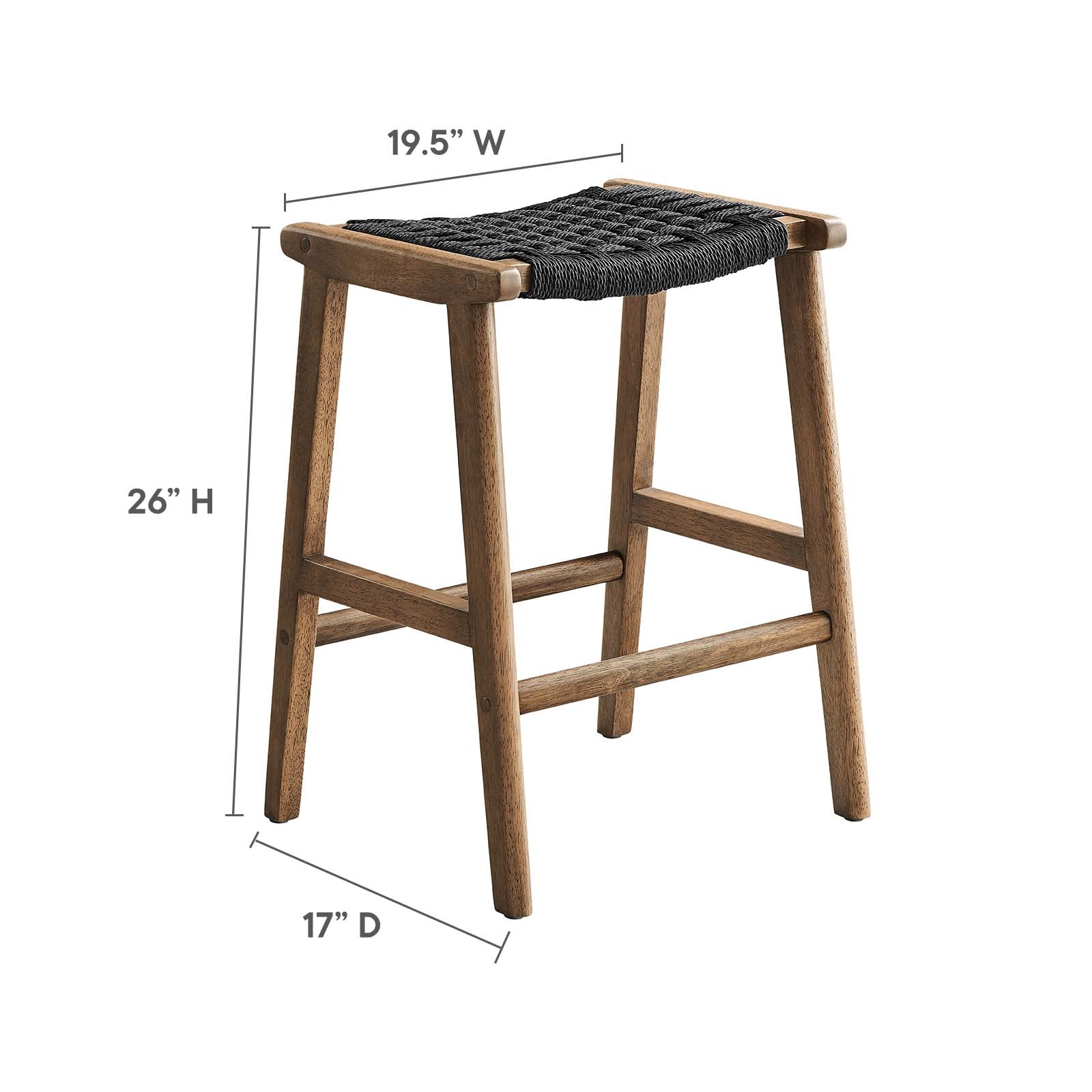 Saoirse Woven Rope Wood Counter Stool - Set of 2 By Modway - EEI-6548 | Counter Stools | Modway - 27