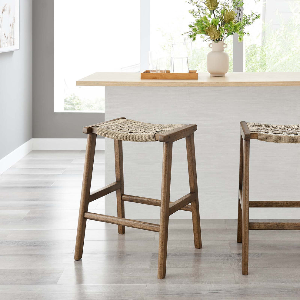 Saoirse Woven Rope Wood Counter Stool - Set of 2 By Modway - EEI-6548 | Counter Stools | Modishstore - 29
