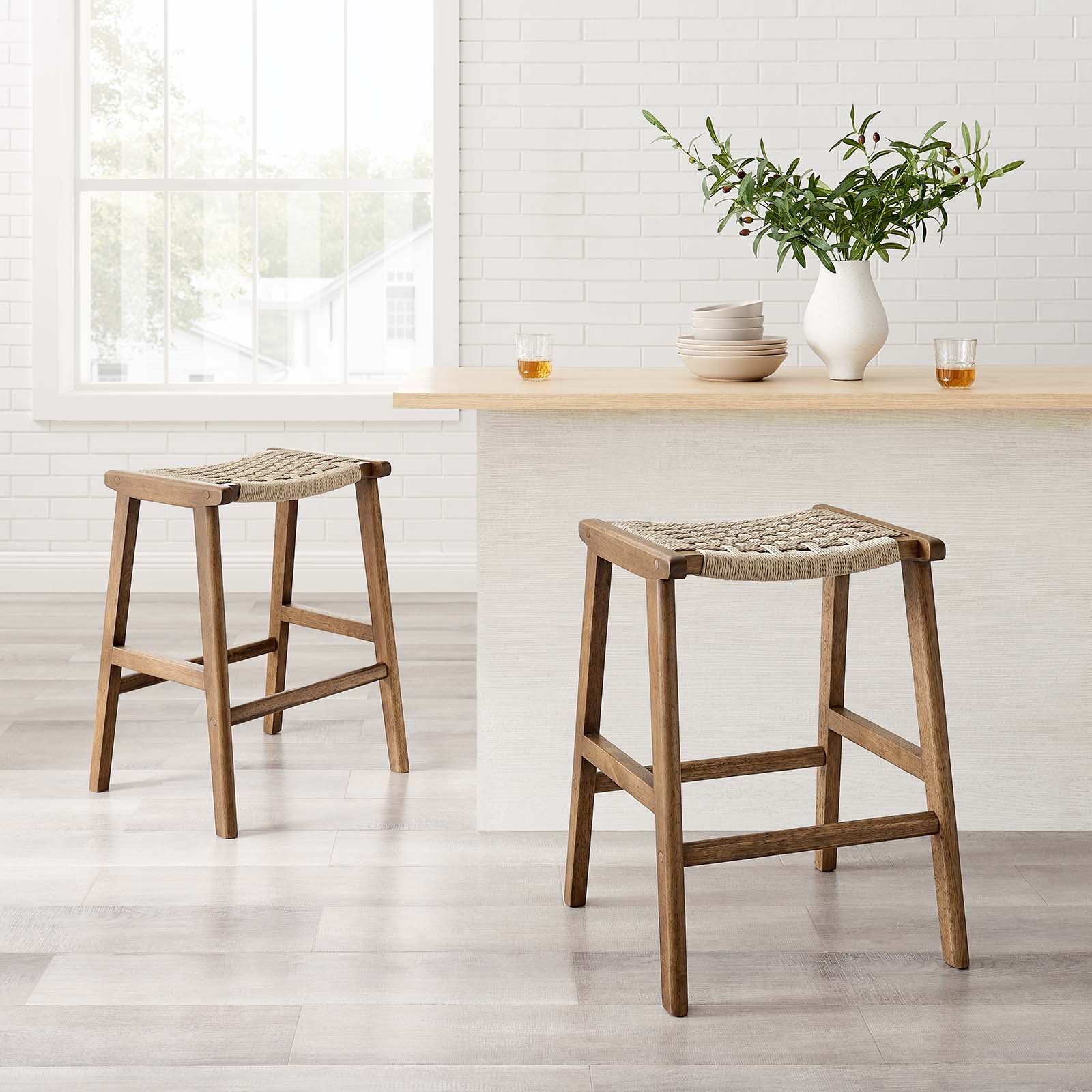 Saoirse Woven Rope Wood Counter Stool - Set of 2 By Modway - EEI-6548 | Counter Stools | Modway - 34