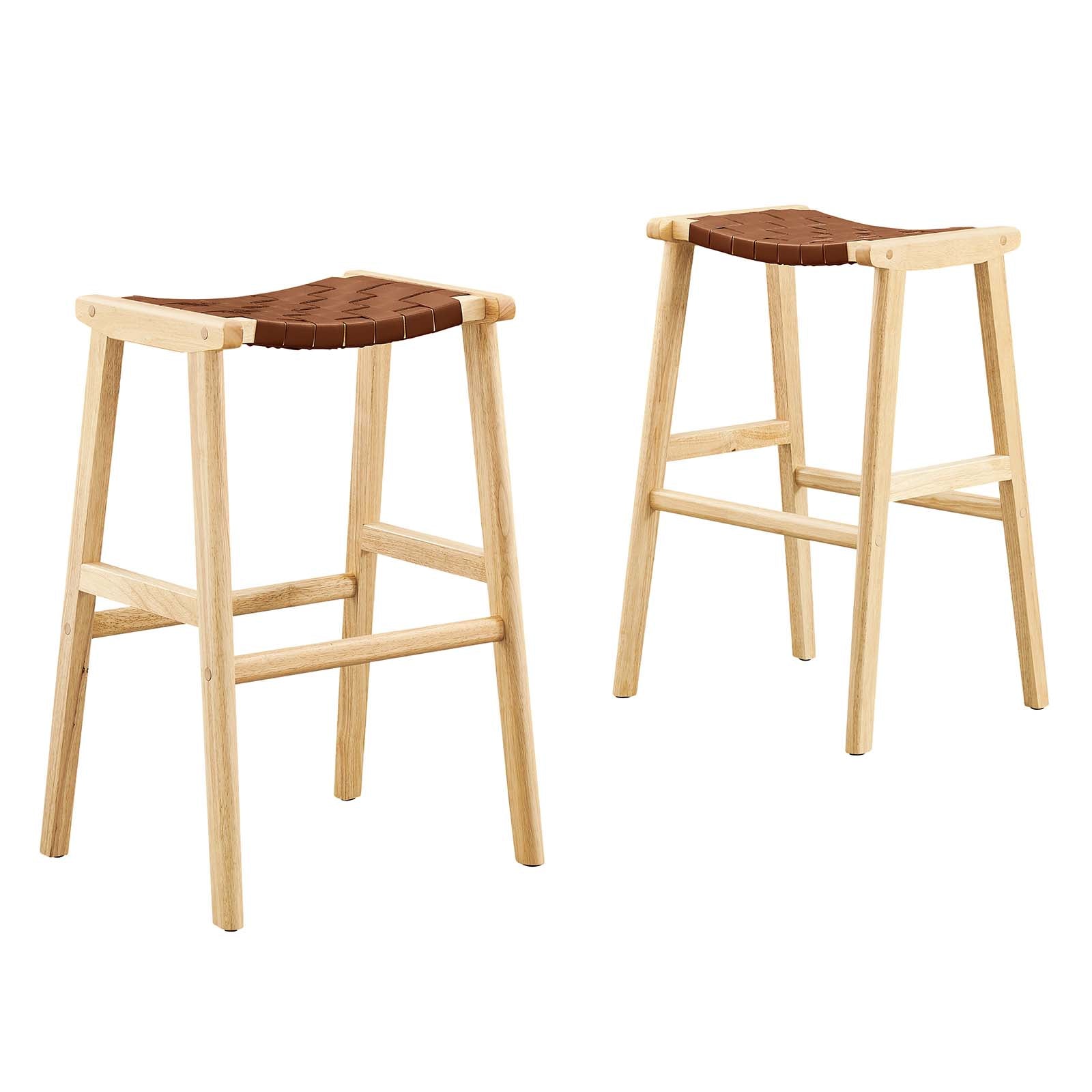 Saoirse Faux Leather Wood Bar Stool - Set of 2 By Modway - EEI-6549 | Bar Stools | Modway - 2