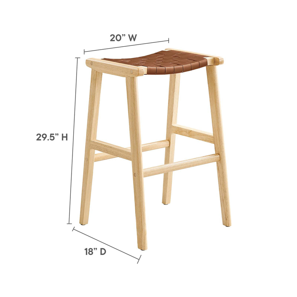 Saoirse Faux Leather Wood Bar Stool - Set of 2 By Modway - EEI-6549 | Bar Stools | Modishstore - 9