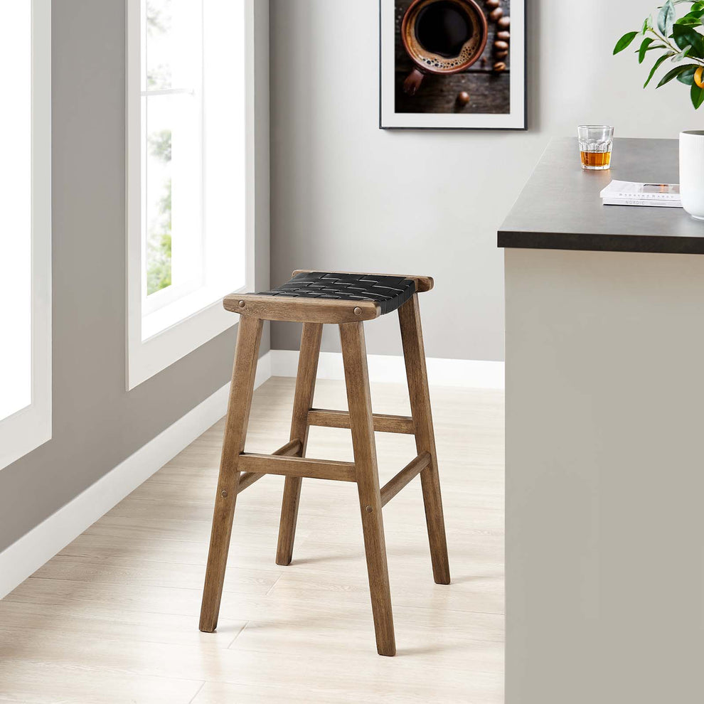 Saoirse Faux Leather Wood Bar Stool - Set of 2 By Modway - EEI-6549 | Bar Stools | Modishstore - 11