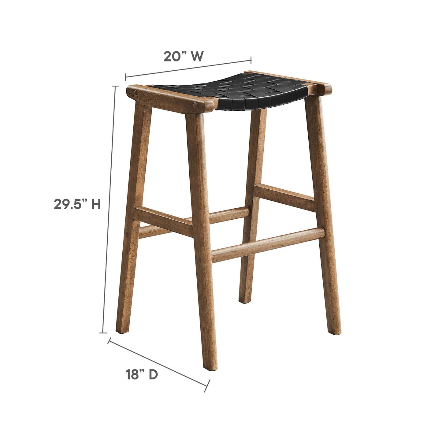 Saoirse Faux Leather Wood Bar Stool - Set of 2 By Modway - EEI-6549 | Bar Stools | Modway - 18