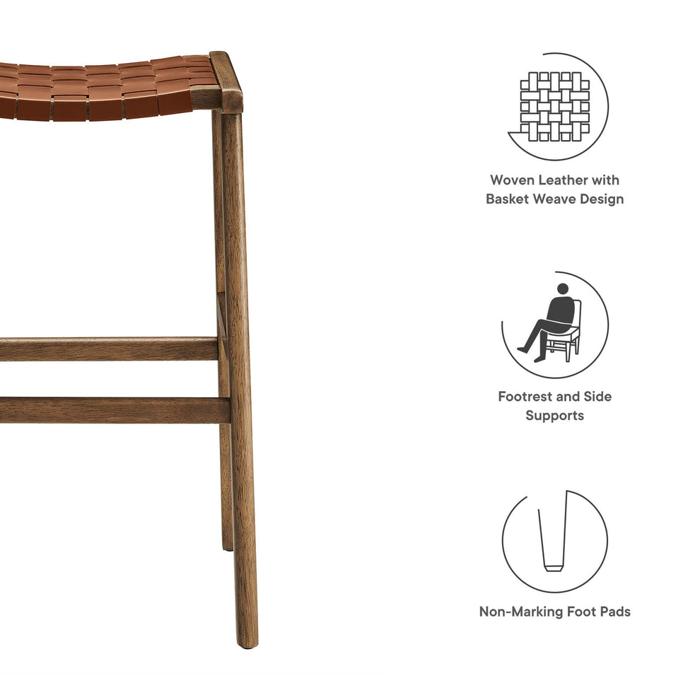 Saoirse Faux Leather Wood Bar Stool - Set of 2 By Modway - EEI-6549 | Bar Stools | Modishstore - 26