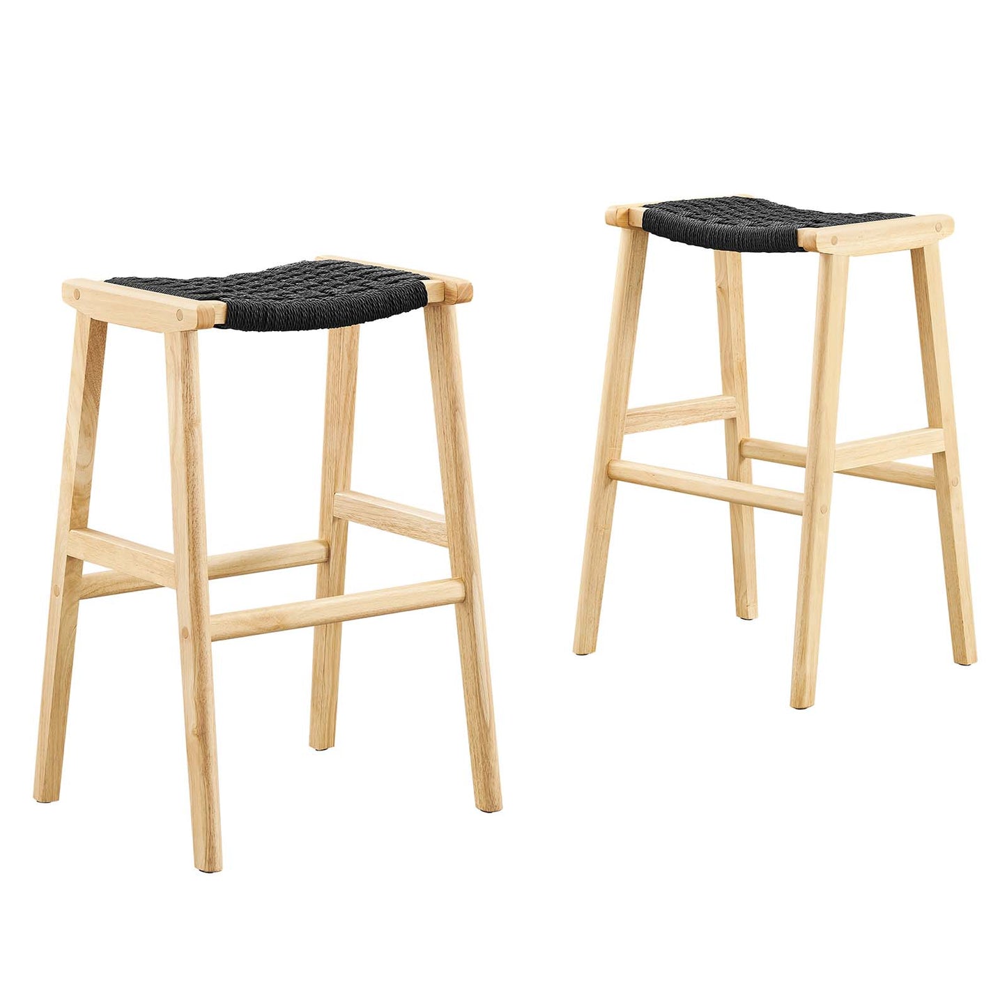 Saoirse Woven Rope Wood Bar Stool - Set of 2 By Modway - EEI-6550 | Bar Stools | Modway - 2