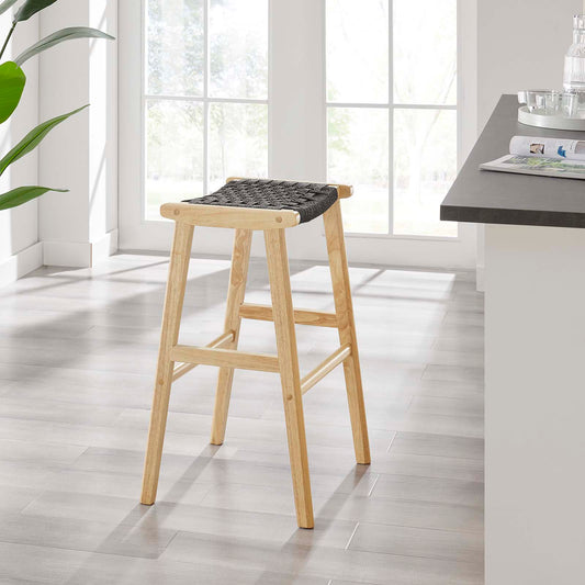 Saoirse Woven Rope Wood Bar Stool - Set of 2 By Modway - EEI-6550 | Bar Stools | Modway