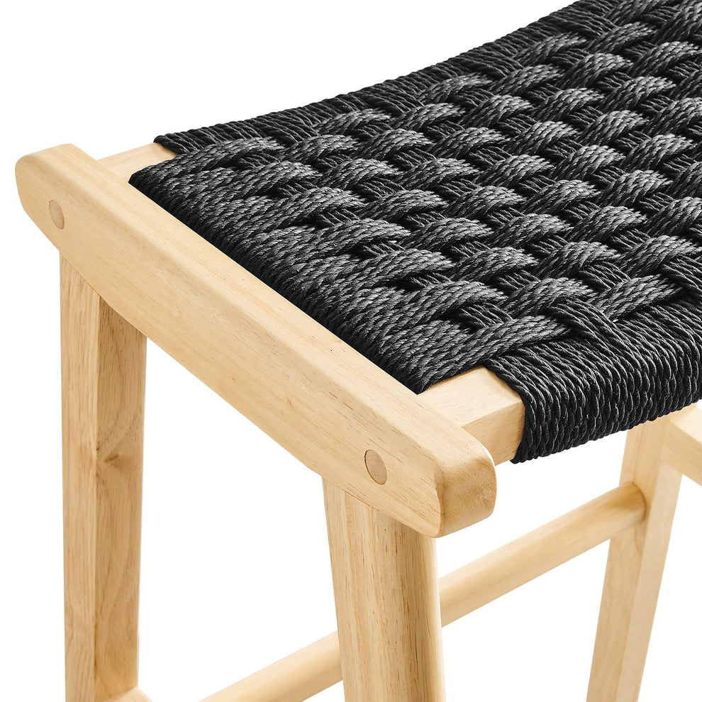 Saoirse Woven Rope Wood Bar Stool - Set of 2 By Modway - EEI-6550 | Bar Stools | Modishstore - 6