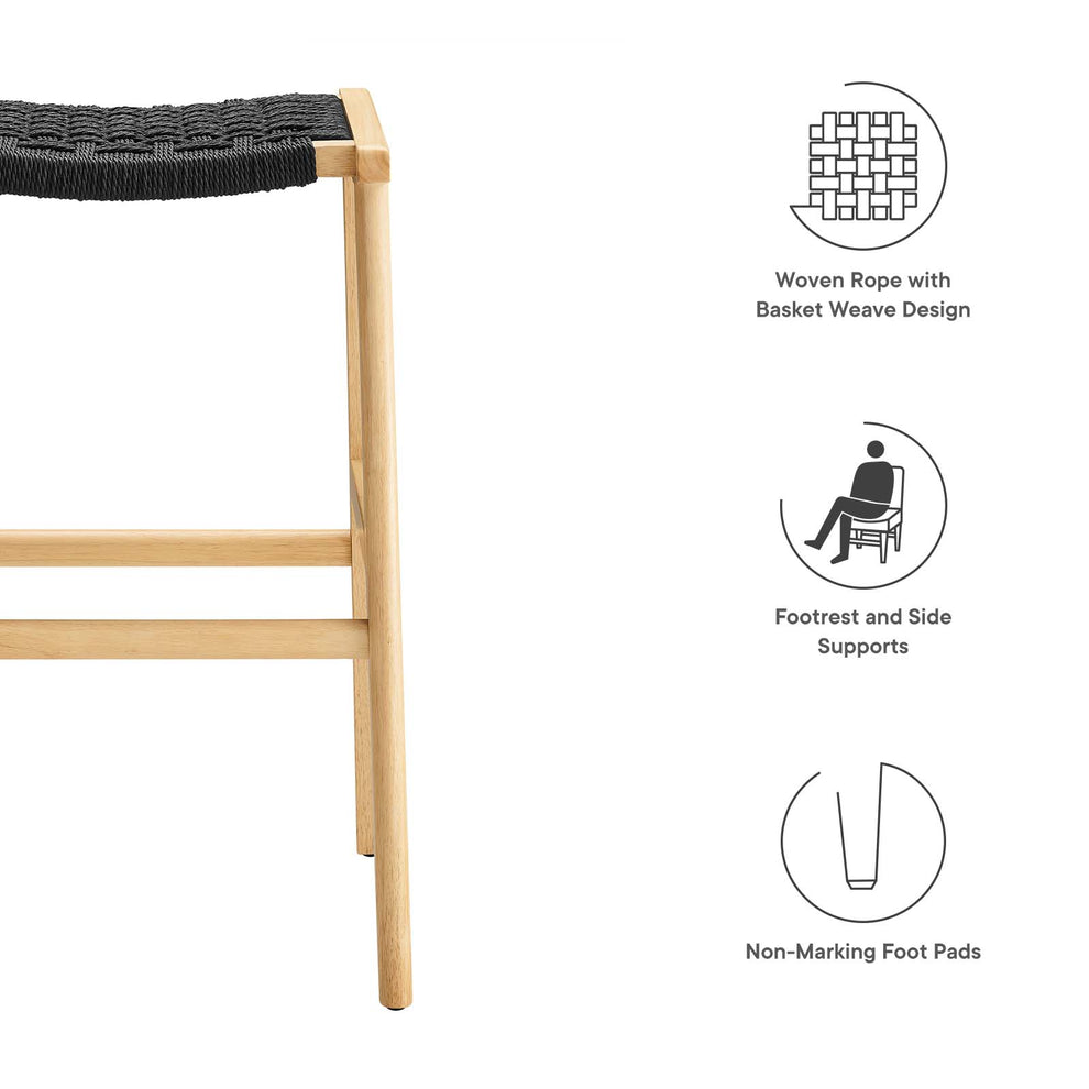 Saoirse Woven Rope Wood Bar Stool - Set of 2 By Modway - EEI-6550 | Bar Stools | Modishstore - 8