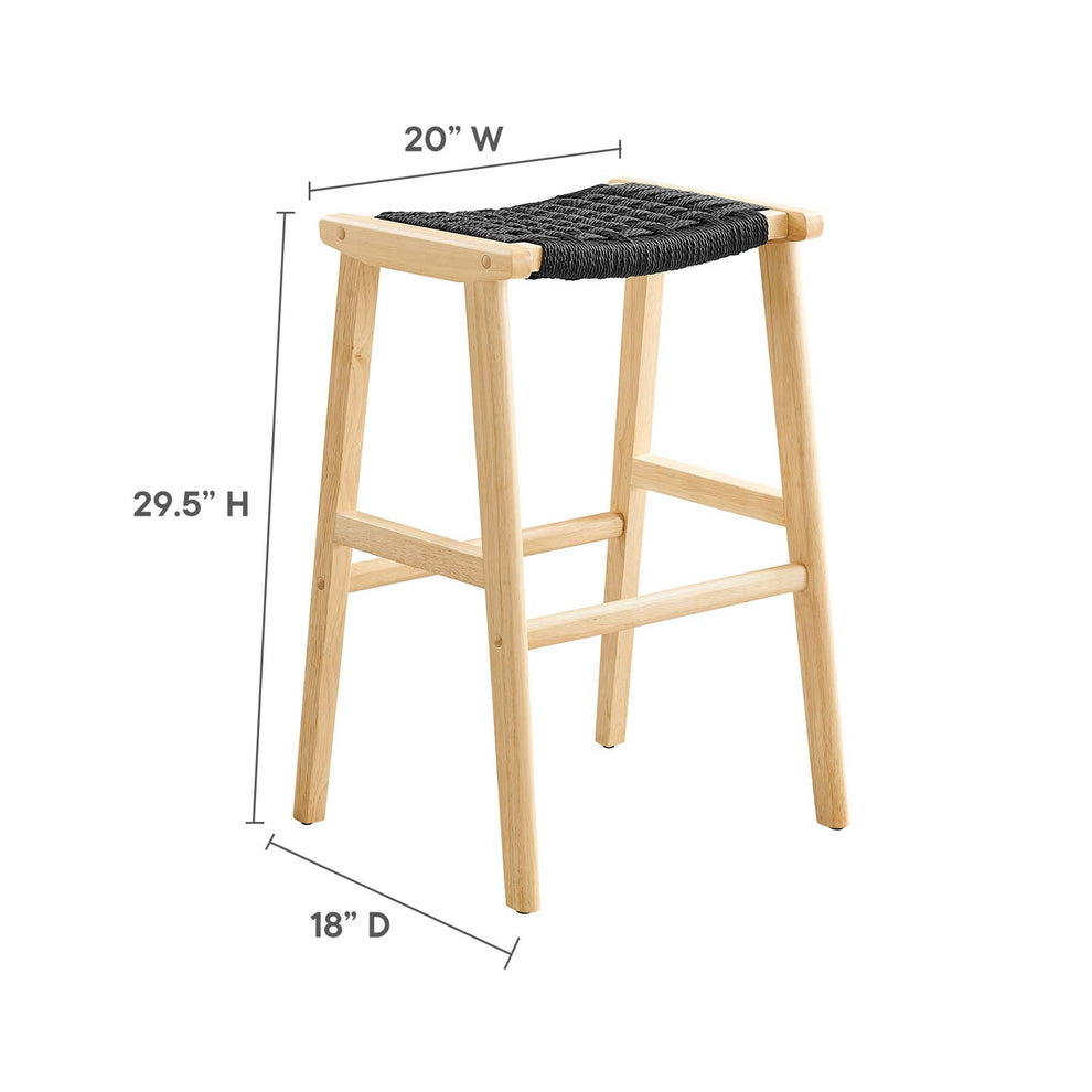 Saoirse Woven Rope Wood Bar Stool - Set of 2 By Modway - EEI-6550 | Bar Stools | Modishstore - 9