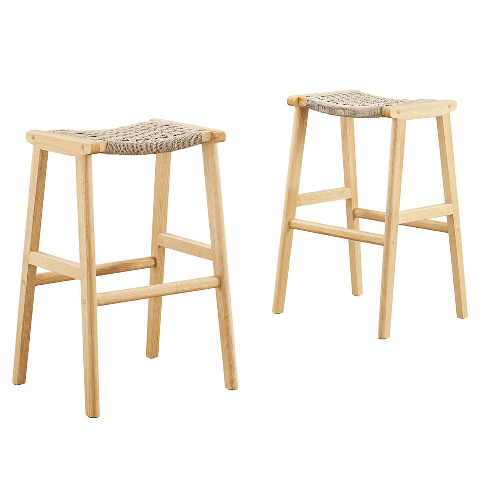 Saoirse Woven Rope Wood Bar Stool - Set of 2 By Modway - EEI-6550 | Bar Stools | Modishstore - 10