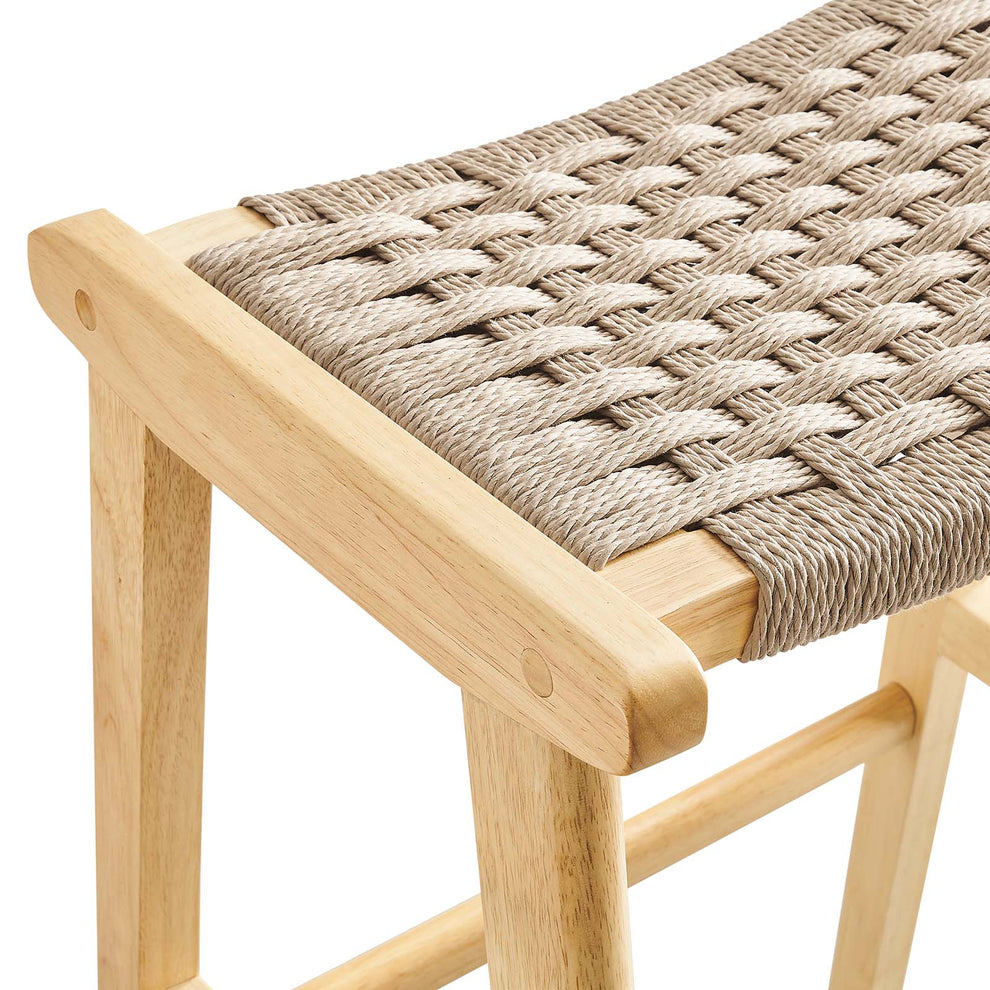 Saoirse Woven Rope Wood Bar Stool - Set of 2 By Modway - EEI-6550 | Bar Stools | Modishstore - 15