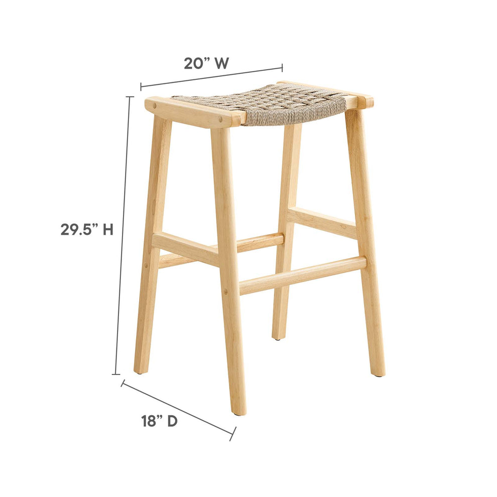 Saoirse Woven Rope Wood Bar Stool - Set of 2 By Modway - EEI-6550 | Bar Stools | Modishstore - 18