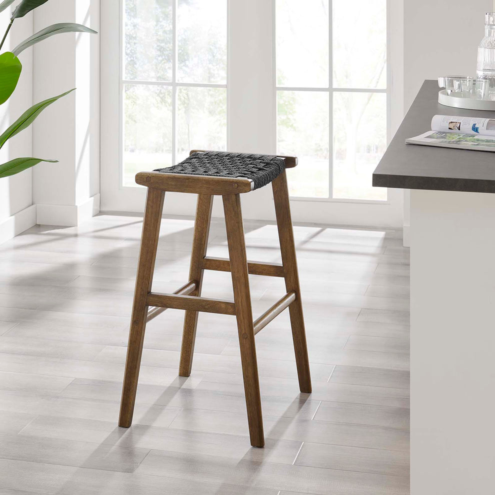 Saoirse Woven Rope Wood Bar Stool - Set of 2 By Modway - EEI-6550 | Bar Stools | Modishstore - 20