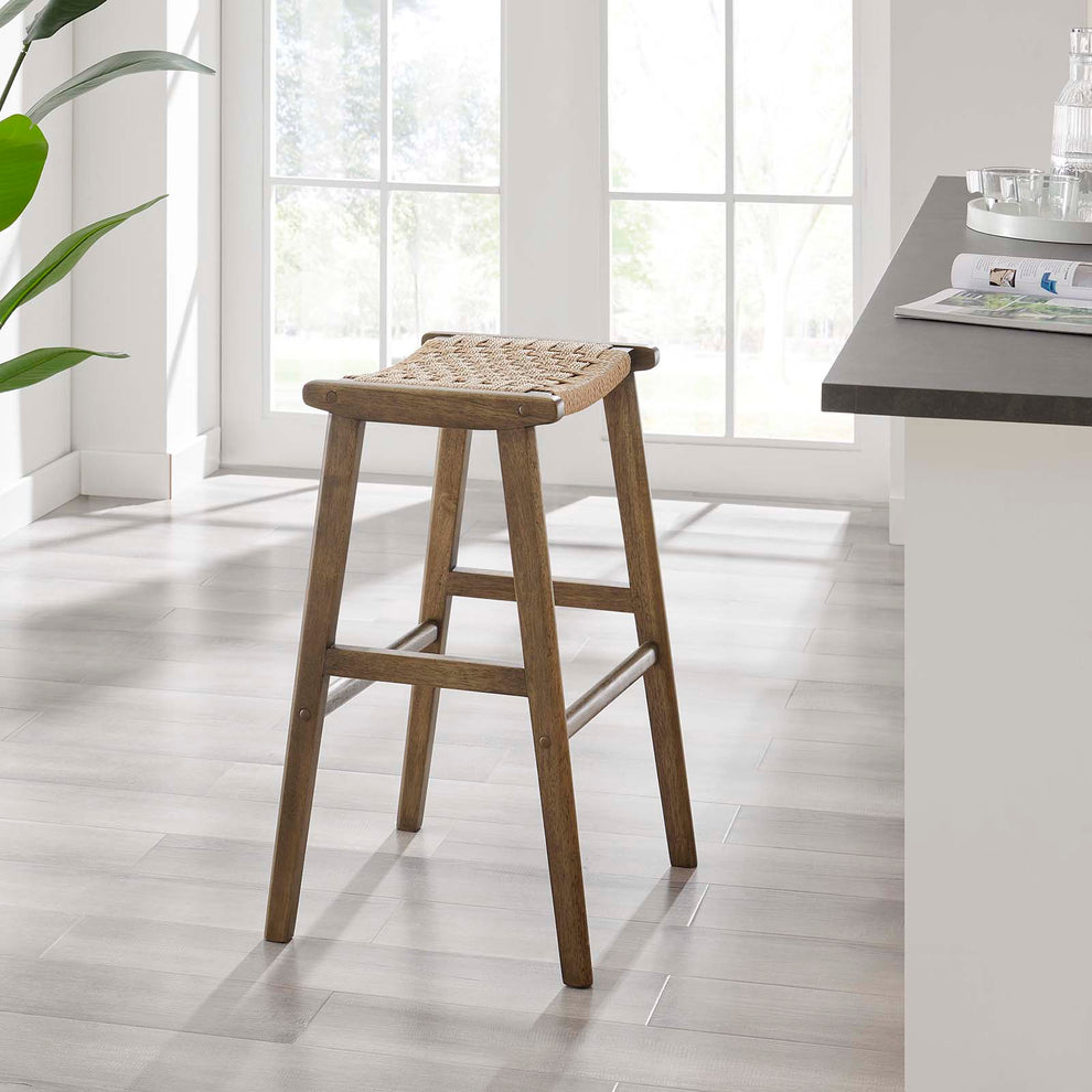 Saoirse Woven Rope Wood Bar Stool - Set of 2 By Modway - EEI-6550 | Bar Stools | Modishstore - 29
