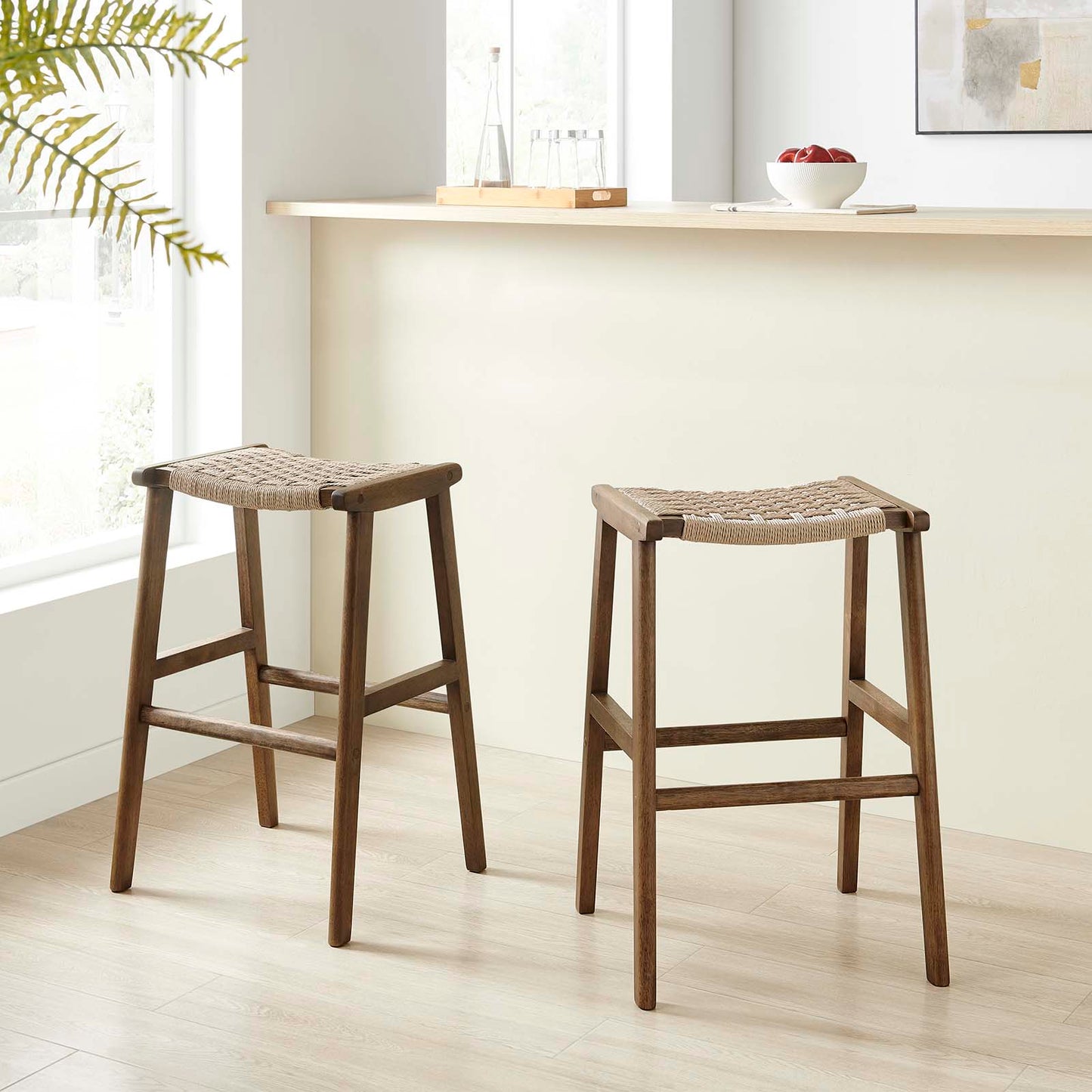 Saoirse Woven Rope Wood Bar Stool - Set of 2 By Modway - EEI-6550 | Bar Stools | Modway - 34