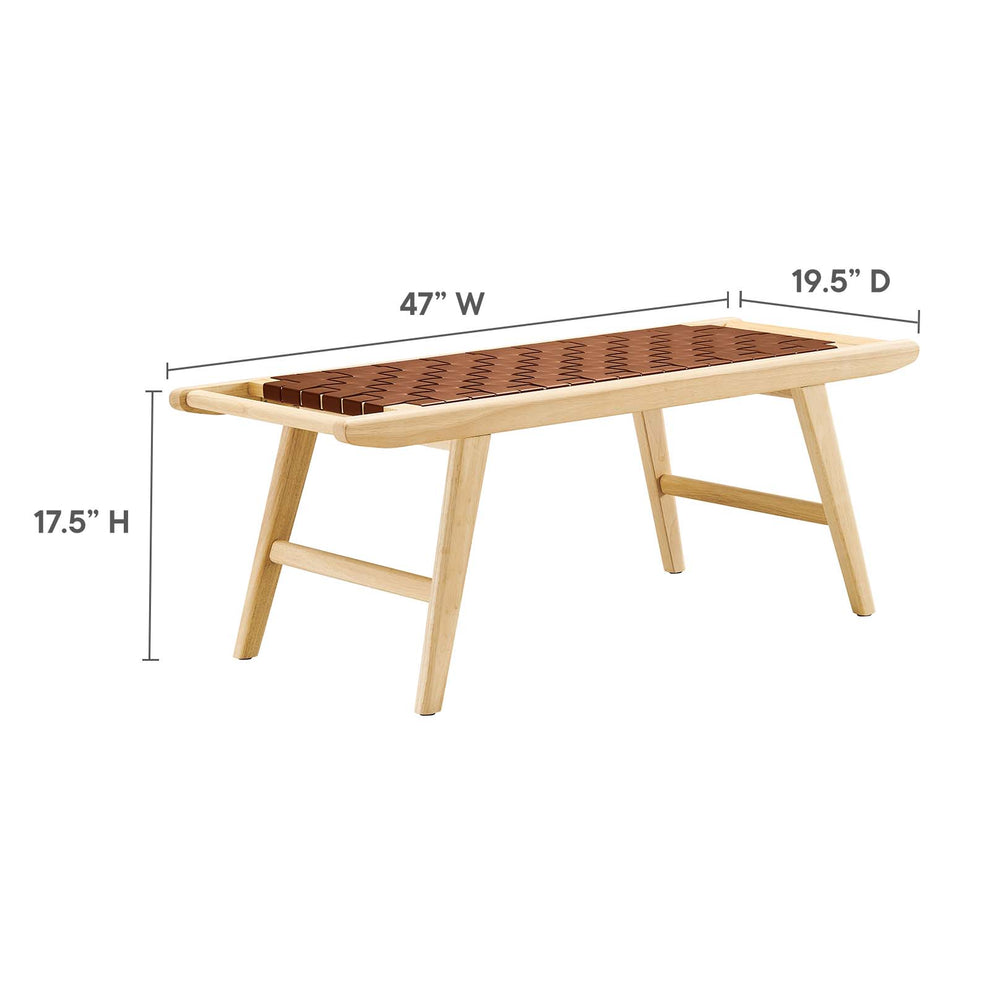 Saoirse 47" Faux Leather Wood Bench By Modway - EEI-6551 | Benches | Modishstore - 7