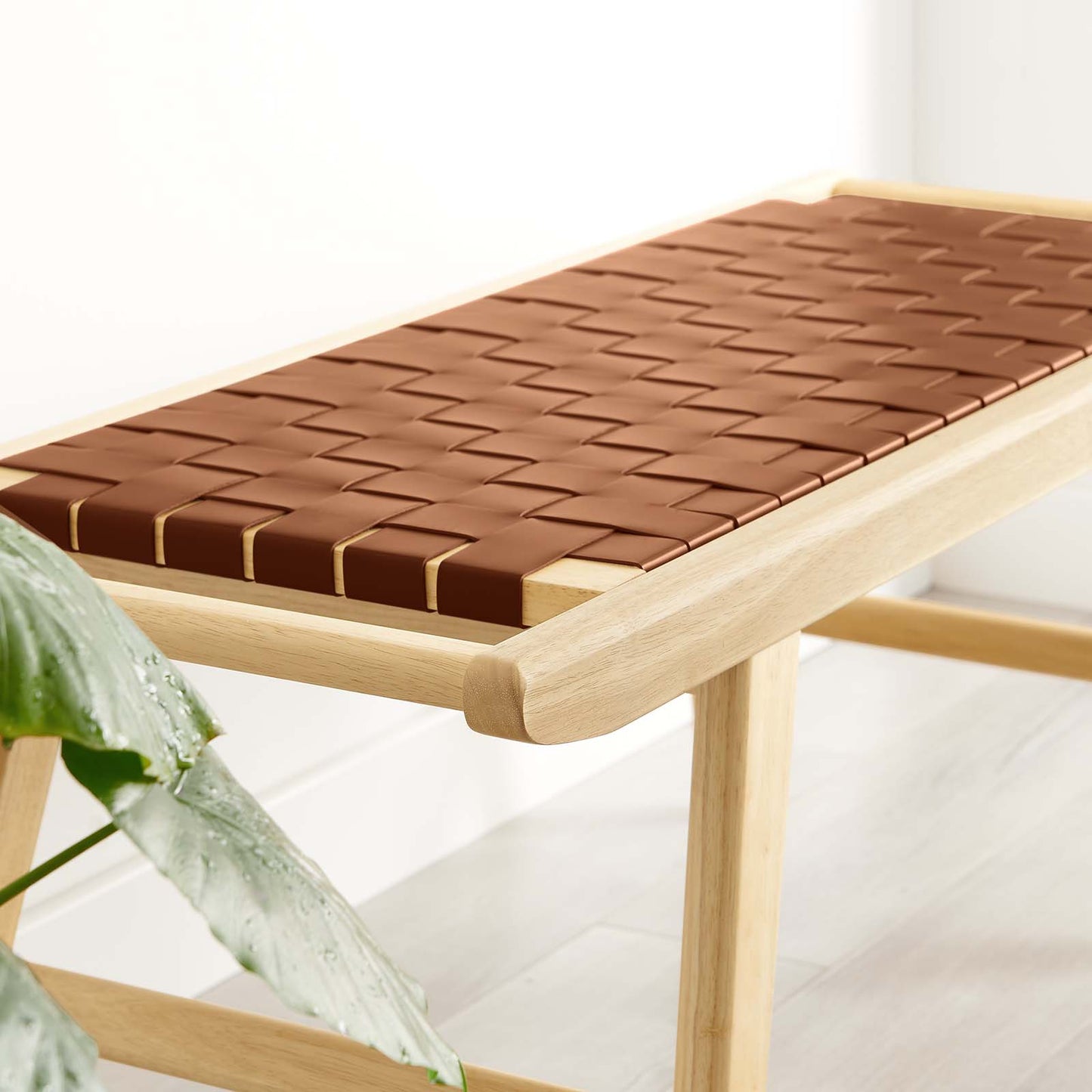 Saoirse 47" Faux Leather Wood Bench By Modway - EEI-6551 | Benches | Modishstore - 8