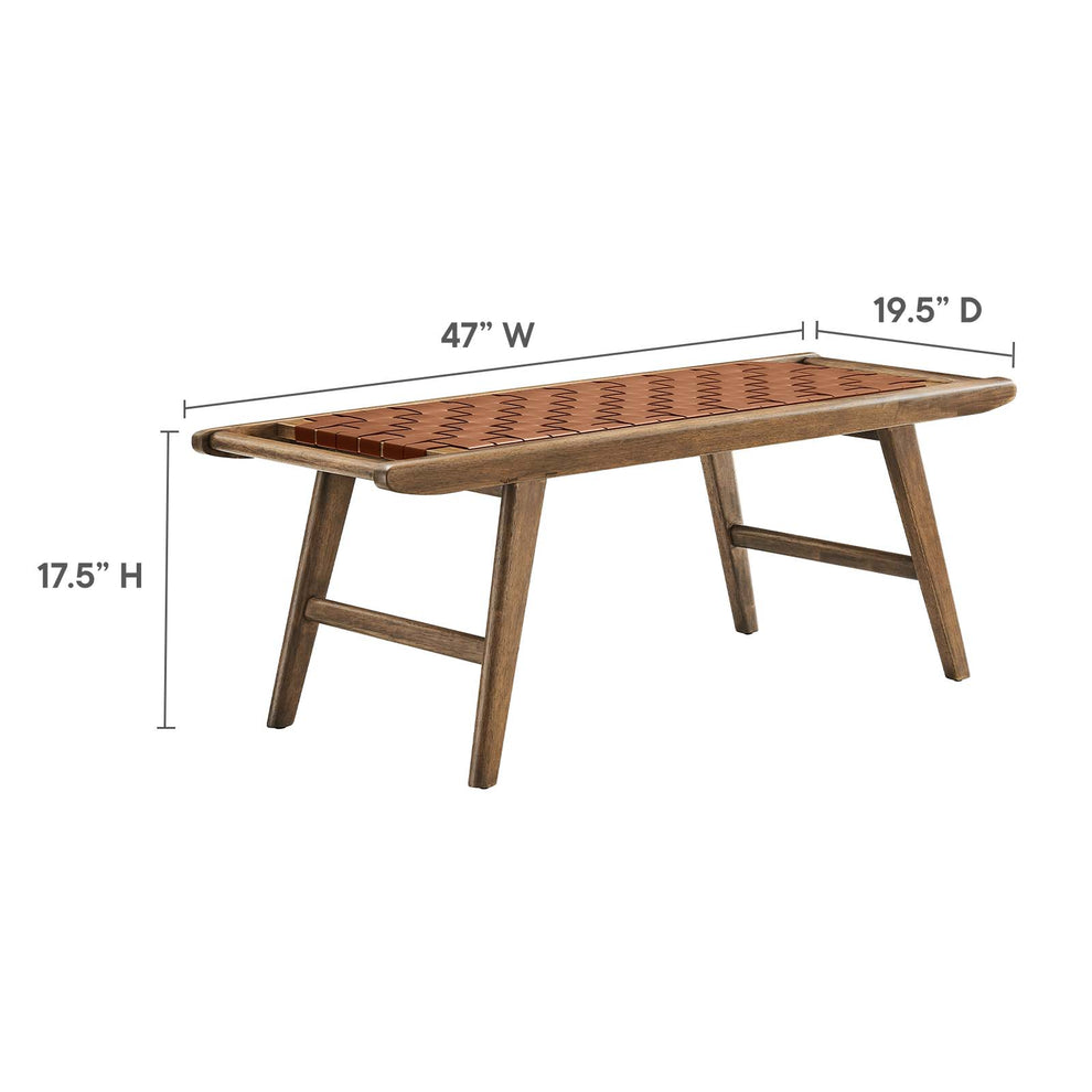 Saoirse 47" Faux Leather Wood Bench By Modway - EEI-6551 | Benches | Modishstore - 22