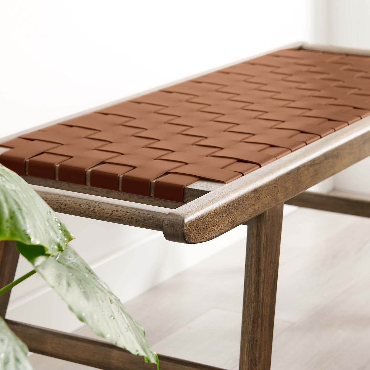 Saoirse 47" Faux Leather Wood Bench By Modway - EEI-6551 | Benches | Modishstore - 23