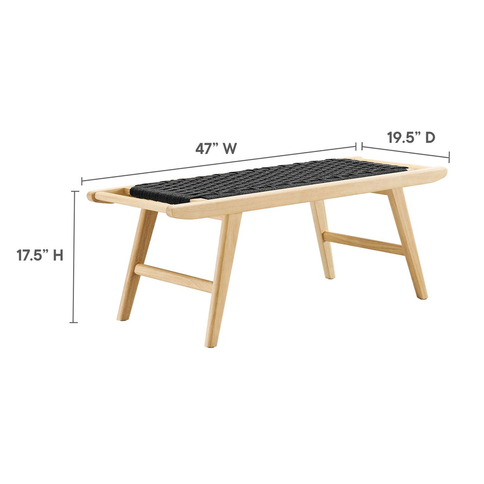 Saoirse 47" Wove Rope Wood Bench By Modway - EEI-6552 | Benches | Modishstore - 7