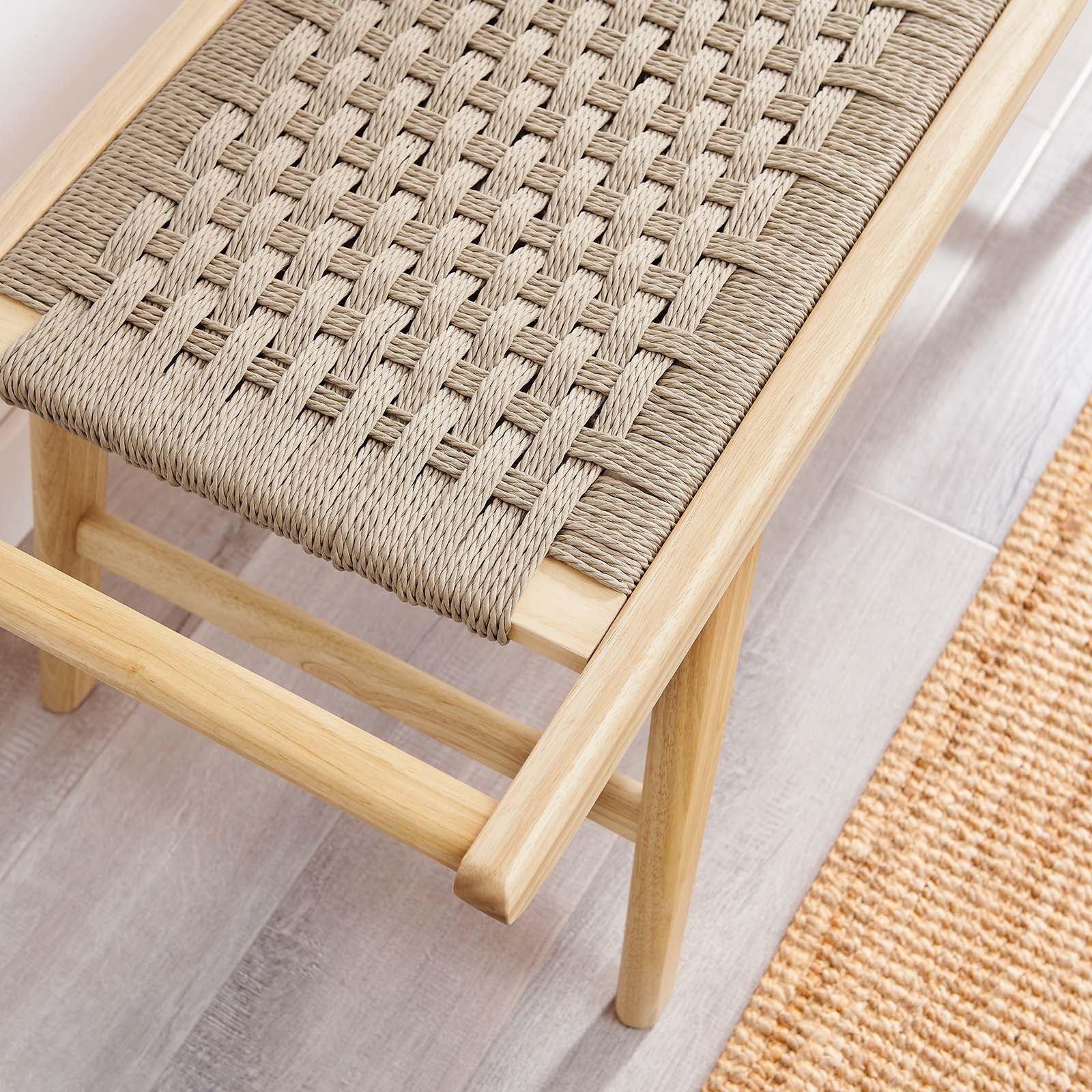 Saoirse 47" Wove Rope Wood Bench By Modway - EEI-6552 | Benches | Modway - 15