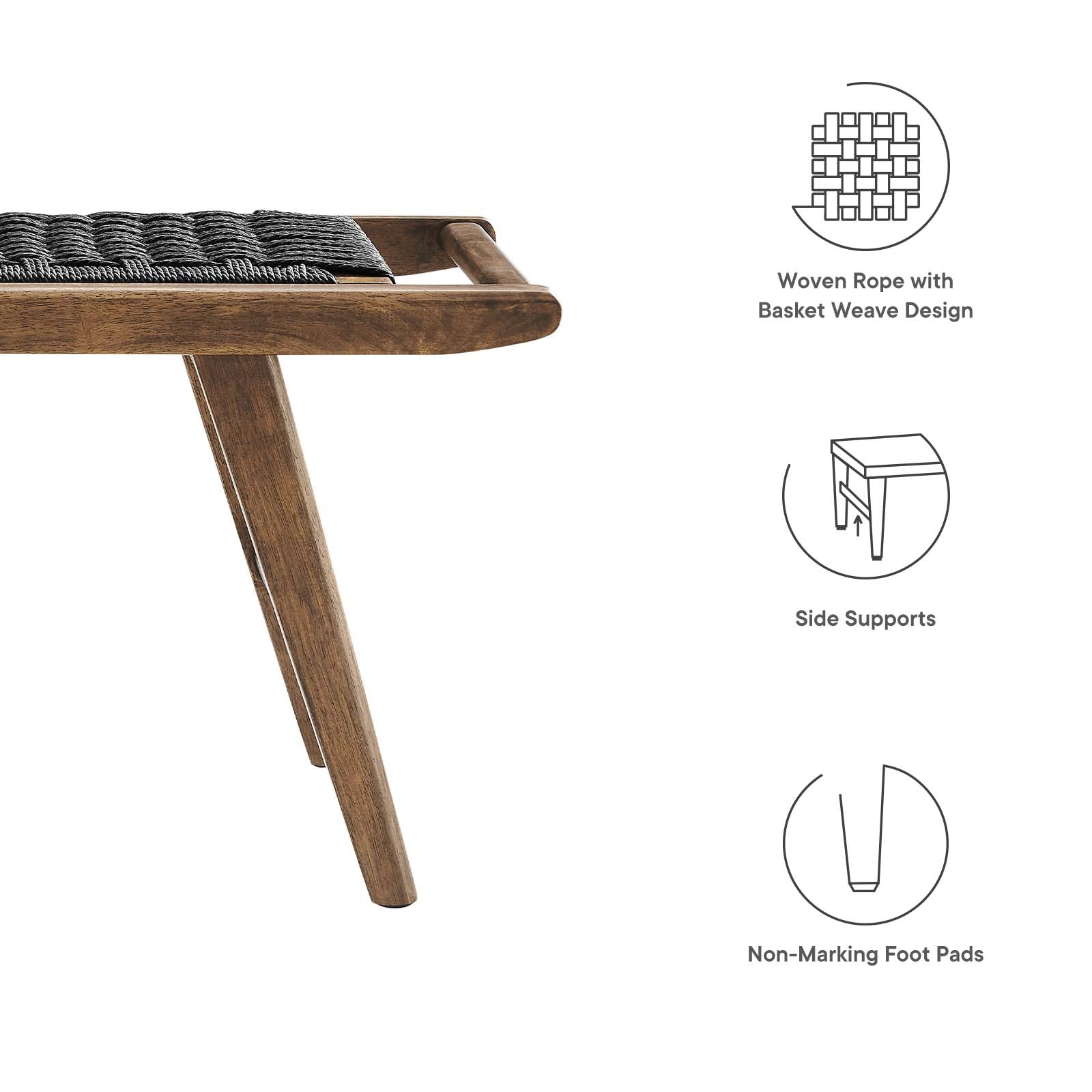 Saoirse 47" Wove Rope Wood Bench By Modway - EEI-6552 | Benches | Modishstore - 21