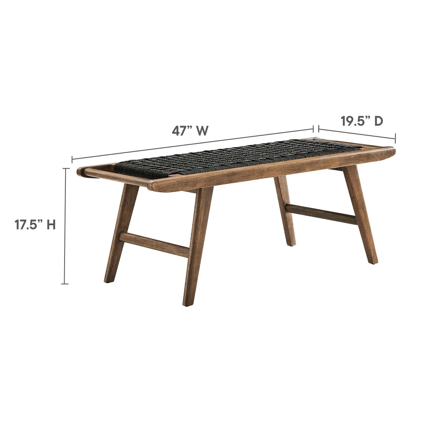 Saoirse 47" Wove Rope Wood Bench By Modway - EEI-6552 | Benches | Modishstore - 22
